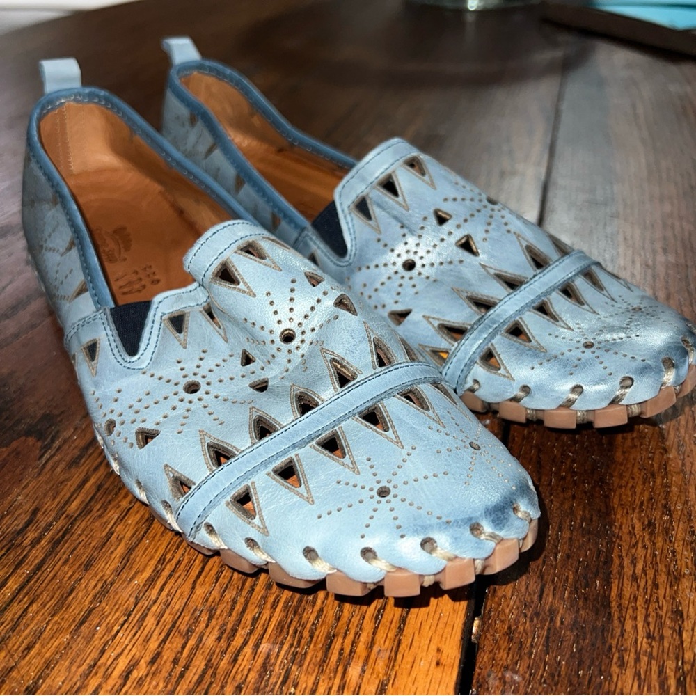 Spring Step Women's Blue Leather Fusaro Loafers Size 8M